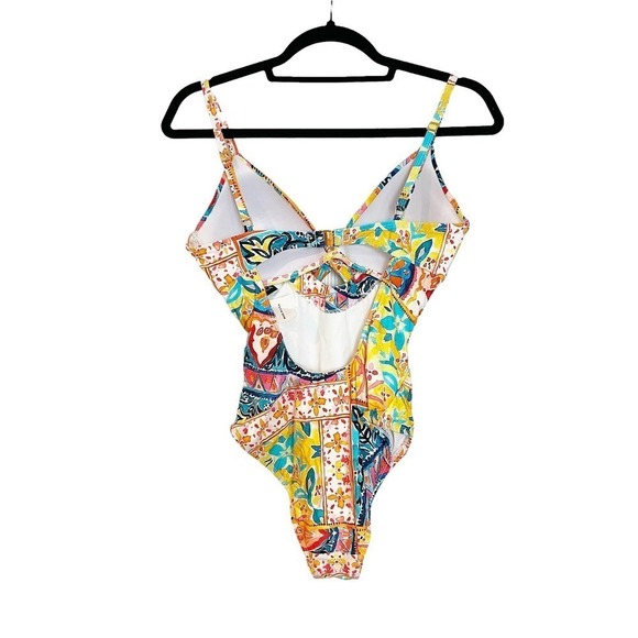La Blanca Standard Twist Keyhole One Piece Swimsuit Multicolor Womens Size 6 NWT - Picture 5 of 10